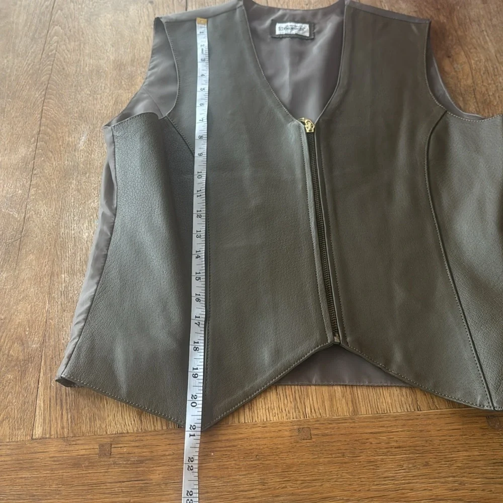 Newportnews Styleworks Women’s Real Leather Vest Olive Green Size M - Picture 4 of 7